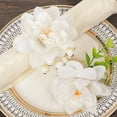 thumbnail image 2 of Granjero Gordo Servilletero decorativo de escritorio para restaurante en casa, juego de toallero con cuerda de cáñamo tejida a mano con flores de imitación, 12 piezas (blanco + verde), 2 of 3