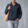 thumbnail image 5 of Byworldtasic Long Sleeve Sweatshirt for Women Half Zip Fuzzy Oversized Pullover Tops Loose Warm Sweatshirts, 5 of 8