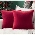 thumbnail image 1 of Fundas de almohada MIULEE de terciopelo para decoración navideña, 35 x 35 cm, color rojo (paquete de 2), 1 of 9