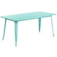 thumbnail image 2 of Emma + Oliver Commercial Grade 31.5" x 63" Rectangular Mint Green Metal Indoor-Outdoor Table, 2 of 8