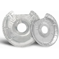 Miaochuan Round Electric Stove Burner Covers - Thicker Aluminum Foil Burner Liners - Disposable Stove Top Protector, 50 Pack (25 * 6 Inch and 25 * 8 Inch)