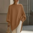 thumbnail image 2 of Aoiroe Womens Pullover Poncho Sweater Soft Shawl WrapsLoose Fitting Baggy Tops for Fall Winter,Long Pullover Winter Clothing 2025 Trendy,Lightweight Solid Knitted Shawl Wrap Scarf Coffee L, 2 of 7