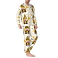 thumbnail image 6 of Salouo Beekeeper Gnome Holding A Glass Print Button-Front Long Sleeve Pajama Set for Men, Soft 2Pjs Men's Long Sleeve Sleepwear -Medium, 6 of 7