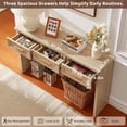 thumbnail image 4 of Joaxswe 47" Mid-Century Console Tables, Entryway Table with Storage for Living Room, Hallway, Natural Wood, 4 of 8