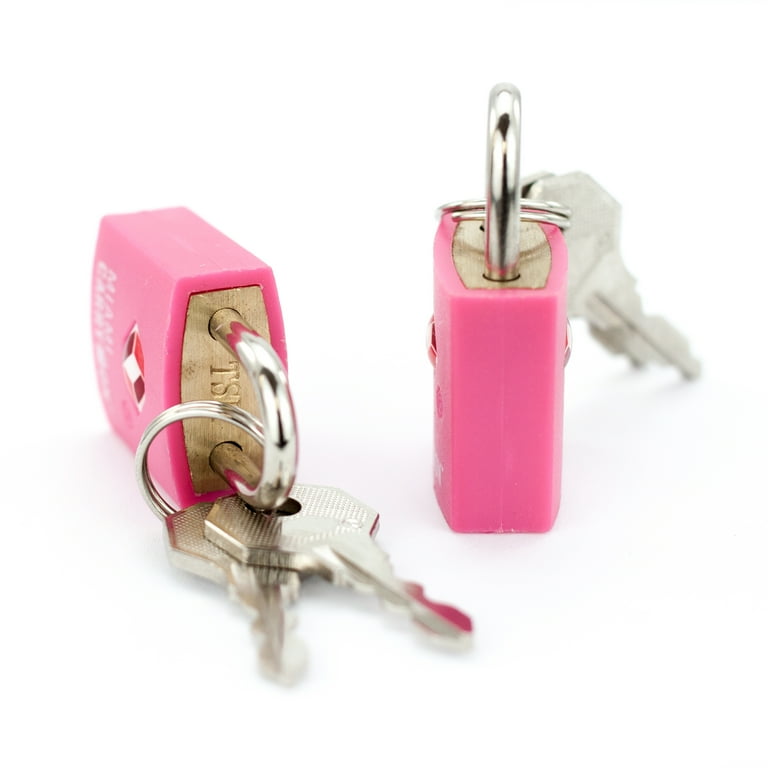 Miami CarryOn TSA Approved Padlock - TSA Keyed Luggage Lock - Pink