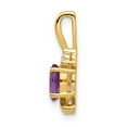 thumbnail image 2 of Auriga 14K Yellow Gold Diamond and Amethyst Pendant for Women (L-17mm, W-6mm), 2 of 5