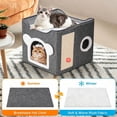 OFEFE Indoor Cat Bed with Scratching Post and Plush Balls for Living ...
