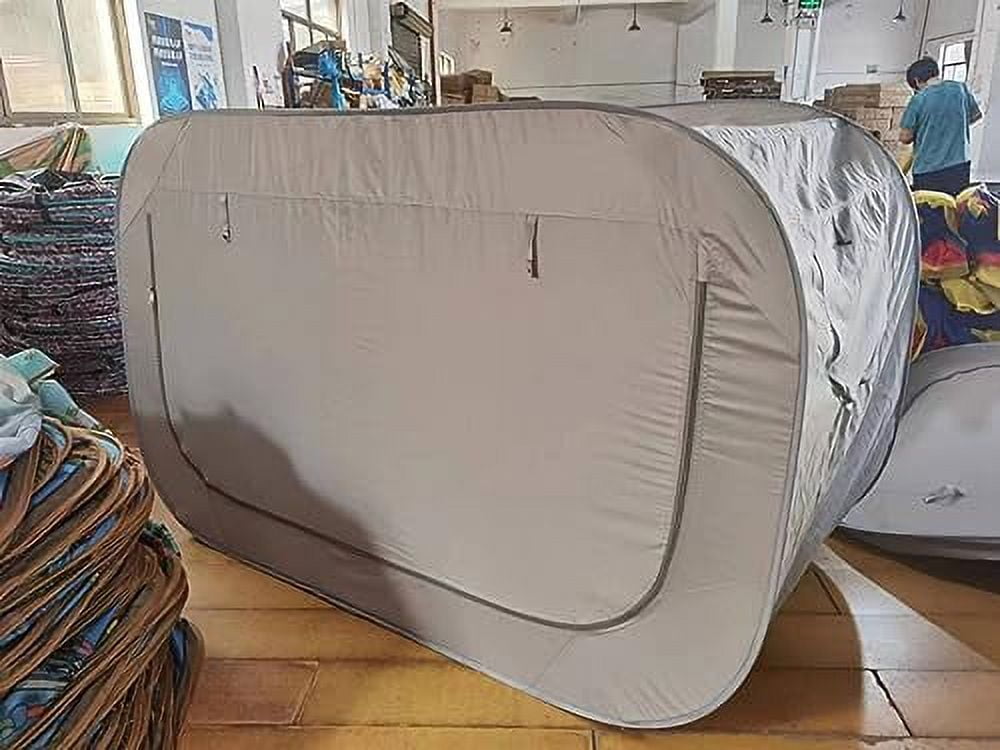 Skywin Bed Tent Twin - Pop Up Privacy Tent for Twin Bed, Collapsible, Breathable, Light Reducing Pongee Bed Canopy for Warm and Cozy Night (Modern Grey)