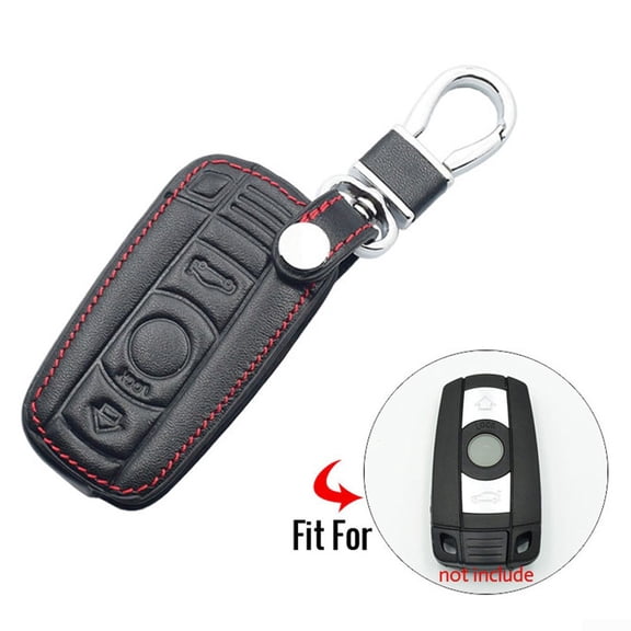 UHUSE Leather Car Key Case Fob Cover for BMW E90 E60 E70 E87 1 3 5 Series X5 X6