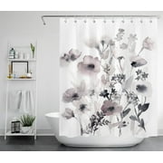 HVEST Watercolor Shower Curtain Plant Flower Bathroom Shower Curtain,Nature Herb Botanical Polyester Waterproof Durable Fabric Bath Accessories with Hooks 60x72 Inches