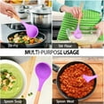 thumbnail image 4 of BPA Free Non-Stick Silicone Cooking Kitchen Utensils with Wooden Handle,Heat Resistant Kitchen GadgetsLavender Purple + Cherry Red, 4 of 5