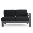 thumbnail image 5 of Miller Outdoor Aluminum 4 Piece V-Shape Sectional Sofa Set with Cushions, Grey, Dark Grey, 5 of 9