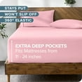 thumbnail image 5 of (4 pack) Bare Home Fitted Sheet - 24" Extra Deep Pocket - Premium 1800 Collection - Queen, Light Pink, 5 of 8
