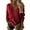 Burgundy, variant on Long Sleeve Solid V Neck Casual Knit Pullover Sweater