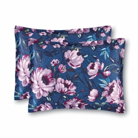 MAINSTAYS ALL IN ONE REVERSIBLE COMFORTER AND SHEET SET- 11 PIECE, KING, NAVY FLORAL
