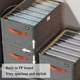 thumbnail image 6 of 6-7 Compartment Clothes Organizer Foldable & Washable Fabric Storage Box with Handle Gray Wardrobe Drawer Organizer (15.75x10.63x7.87 in), 6 of 8