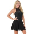 thumbnail image 4 of YiZYiF Womens Shiny Rhinestone Skating Dance Dress Halter Neck Skating Leotard Dress, 4 of 7
