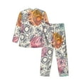 thumbnail image 2 of Bingfone Men'S Pajama Set 2 Piece Loungewear Pjs, Long Sleeve With Pajama Pants-Skull And Flowers, 2 of 9