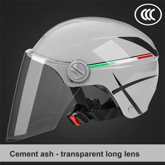 Casco de motocicleta con visera de doble lente abierta para hombre y mujer, casco de bicicleta eléctrica, Scooter, casco de Moto Fivean Cascos de ciclismo
