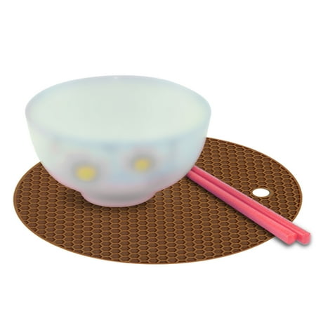 

Table And Place Mat Set Details about Heat Resistant Round Silicone Pot Placemat Non Slip Bowl Pads Hard Place Mats round