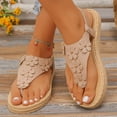 thumbnail image 3 of Miluxas Sandals Women Flat Shoes: Dressy Summer Bohemian Flats Shoes for Women Sandals Comfortable Ankle Strap Outdoor Walking Beige 9.5(43), 3 of 8