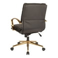 thumbnail image 2 of OSP Home Furnishings Mid-Back Faux Leather Chair with Gold Finish in Black Faux Leather, 2 of 5