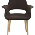 thumbnail image 6 of 2xhome - Organic Upholstered Fabric Modern Armchair with Natural Wooden Legs for Dining Room Office or Accent Chair (Black), Set of 1, 1 piece, 6 of 8
