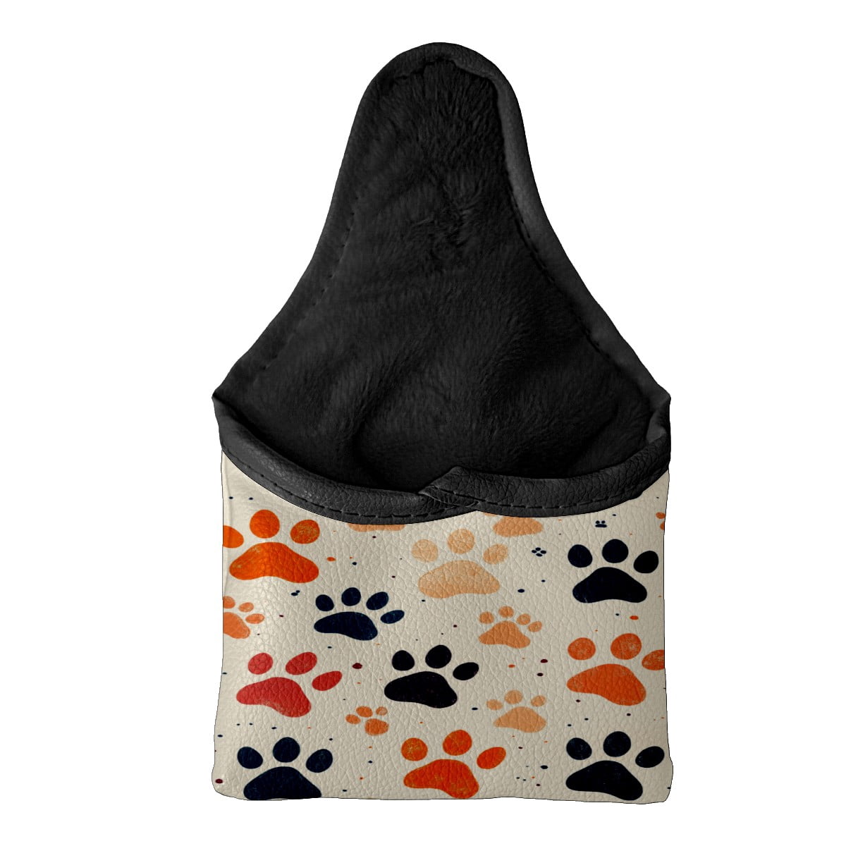 Golf Mallet Putter Cover Premium Leather Waterproof Golf Putter Head Cover with Magnetic Closure Colorful Animal Paw Prints