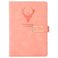 thumbnail image 1 of Hukapapa Business Notebook A5 Bloc de notas con hebilla (diseño de cabeza de ciervo) Bloc de notas de tapa dura, diario, regalo de diario, rosa,, 1 of 6