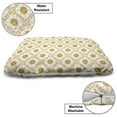 thumbnail image 3 of Boho Pet Bed, Soft Toned Pattern with Flowers Details in Diagonal Squares, Chew Resistant Pad for Dogs and Cats Cushion with Removable Cover, 24" x 39", Off White Dark Yellow, by Ambesonne, 3 of 4