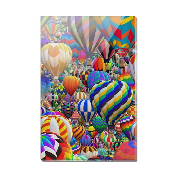 Hot Air Balloon Sky Traffic Jam Rectangle Acrylic Fridge Refrigerator Magnet