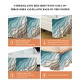 thumbnail image 6 of Abstract Geometric Bed Skirt Teal Brown Gradient Waves Beach Bed Skirts Queen Size 18 Inch Drop, Wrap Around Dust Ruffle&nbsp;Bedskirt with Adjustable Elastic Belt for Queen Size Beds, 6 of 7