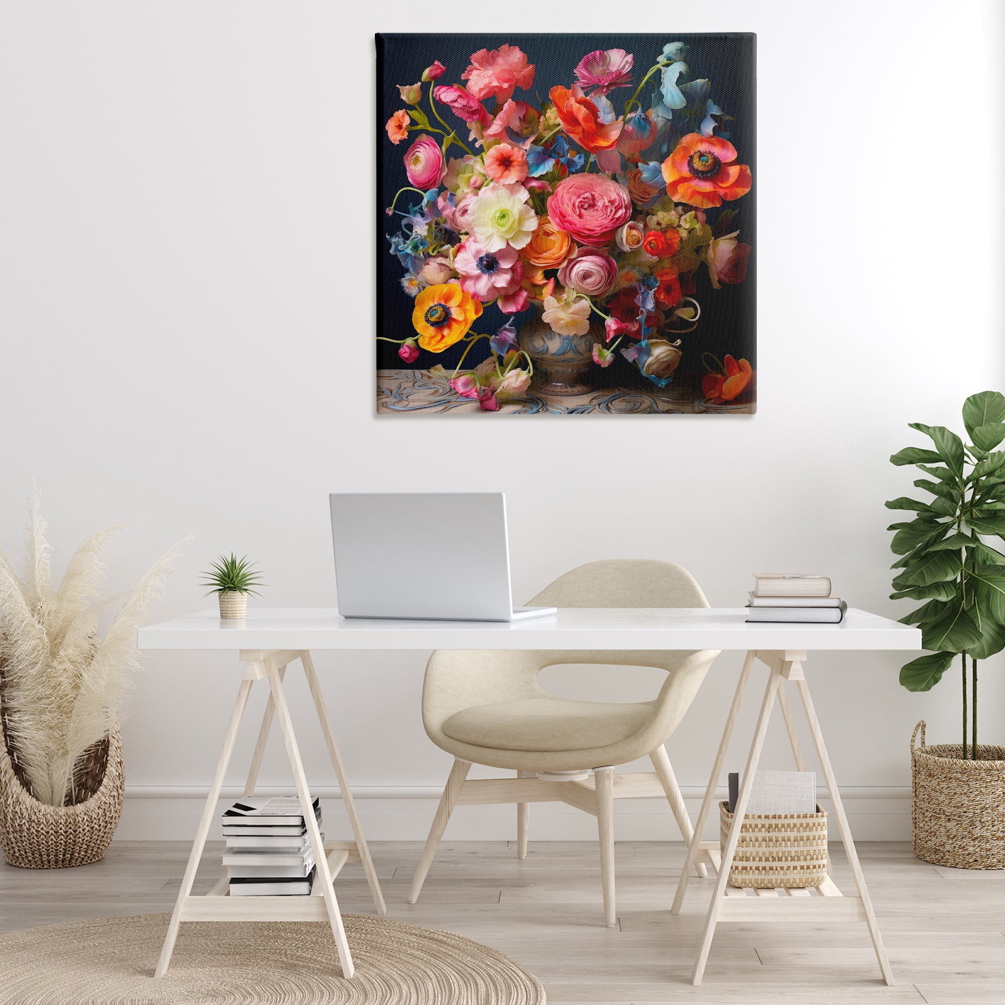 Stupell Industries Mixed Full Bouquet Botanical & Floral Painting Gallery Wrapped Canvas Art Print Wall Art, 36 x 36