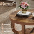 thumbnail image 6 of Tribesigns 2-Tier Round Coffee Table, Circle Coffee Table with Storage, Modern Accent Center Table for Living Room, Thick Tabletop & Base, Rustic Brown, 6 of 7