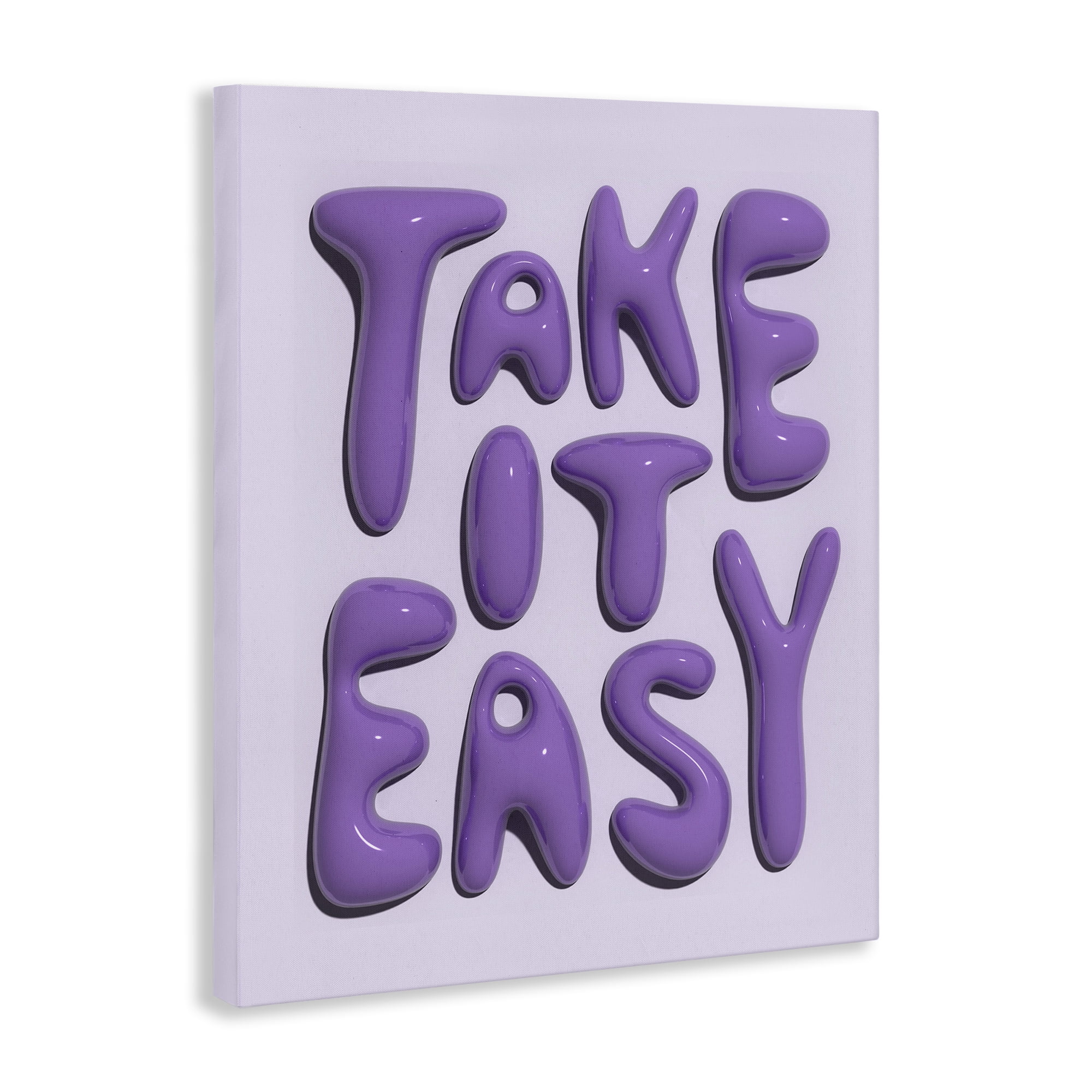 Stupell Industries Take It Easy Letters Text & Numbers Painting Wrapped Canvas Art Print Wall Art, 24 x 30