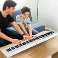 thumbnail image 2 of Costway 88 Key Folding Piano Keyboard with Wireless MIDI Dual Speakers 1000 Timbres White, 2 of 11