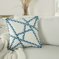 thumbnail image 4 of Nourison Outdoor Pillows Woven Braided Geomet Turquoise Decorative Throw Pillow , 18"X18", 4 of 5