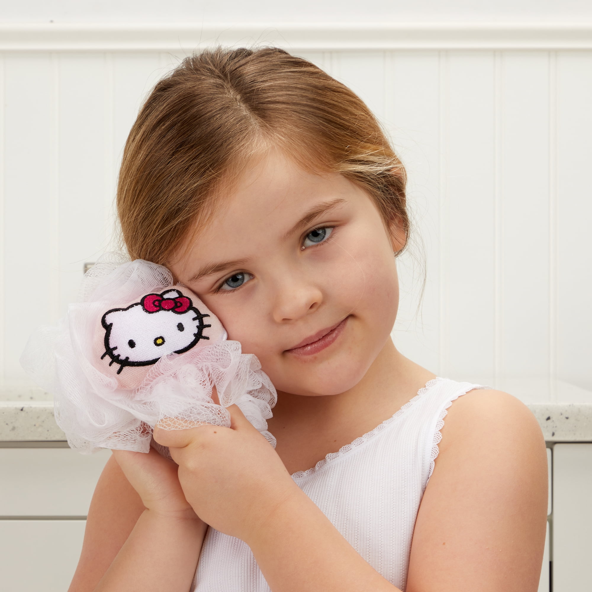 (6 pack) Hello Kitty Kids Bath Loofah Pouf, Pink