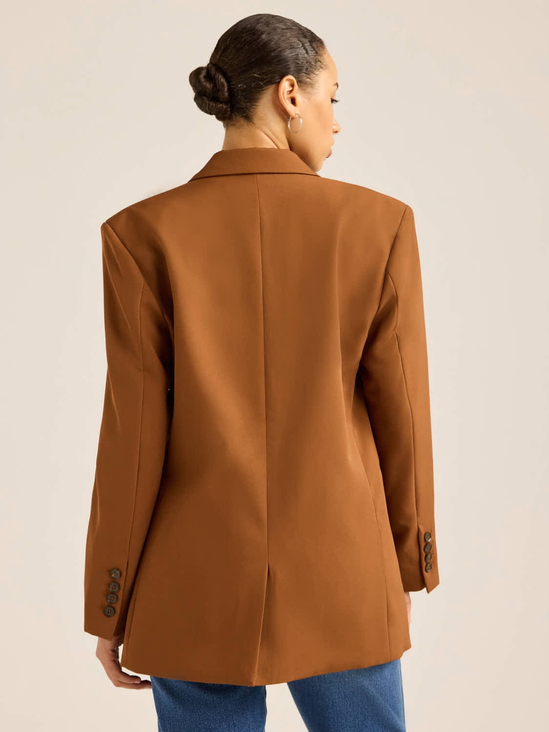 Scoop Women's and Women's Plus Crepe Slouchy Double Breasted Blazer, Sizes XS-4X