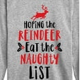 thumbnail image 3 of Instant Message - Hoping Reindeer Eat Naughty List - Kids Long Sleeve Tee, 3 of 6