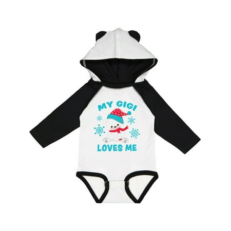 

Inktastic Polar Bear My Gigi Loves Me in Santa Hat with Snowflakes Gift Baby Boy or Baby Girl Long Sleeve Bodysuit