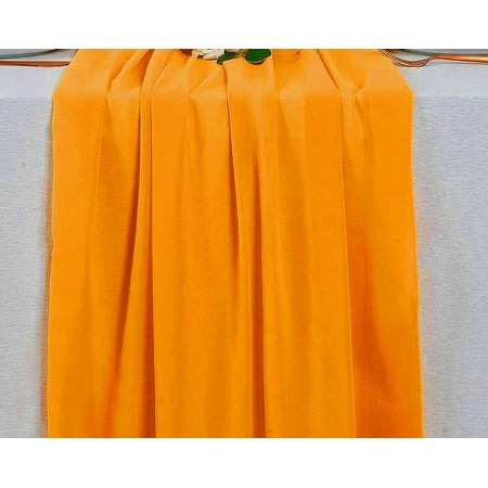 

MDS Pack of 25 Wedding 27 x 120 inch Chiffon Table Runner for Wedding Decoration 10ft Runners - Yellow Gold
