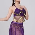 thumbnail image 5 of Sexlip Womens Sequin Detail Ethnic Style Sleeveless Sleeveless Top Sparkly Decorative Stage Performance Outfit Purple Free Size, 5 of 9