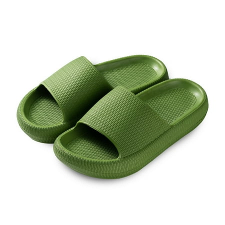 

Cloud Slippers For Women And Men Super Soft Thick Sole Slippers Open Toe Bathroom Shoes 40/41 Fruit Green