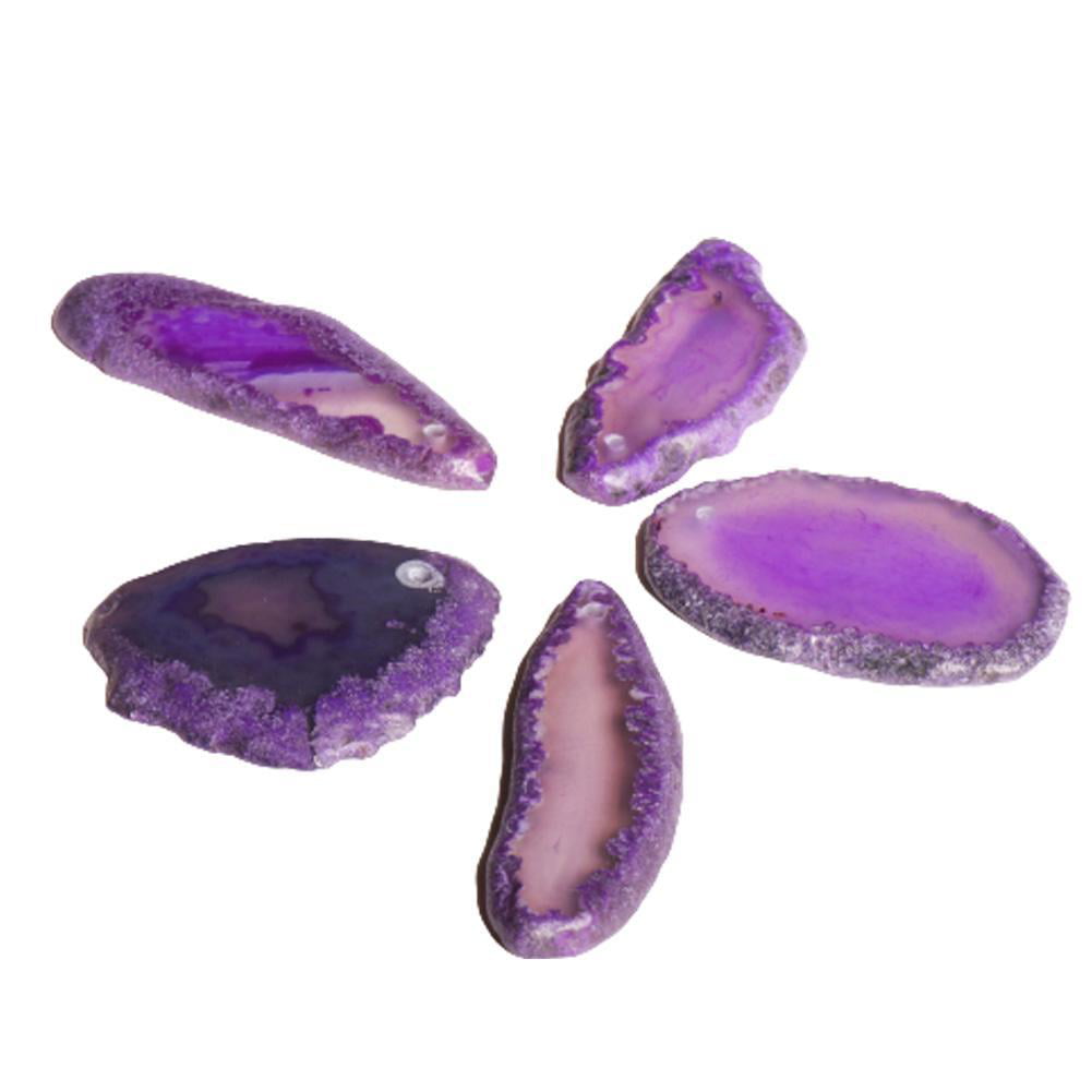 Natural Agate Slice Geode Polished Slab Crystal Quartz Gemstone Healing Pendants 