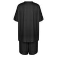 thumbnail image 4 of SOOMLON Men's Tracksuit 2 Piece Sweatsuit Set Long Sleeve Pullover Athletic Suit For Sports Casual Fitness Jogging Comfy Shorts Short Sleeve Shorts Two Piece Sports Suit Black L, 4 of 7