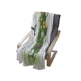 thumbnail image 4 of Letter R Soft Flannel Fleece Blanket, Uppercase R with Flora and Fauna Wildflowers Daisies Butterflies and Grass, Cozy Plush for Indoor and Outdoor Use, 70" x 90", Green Multicolor, by Ambesonne, 4 of 6