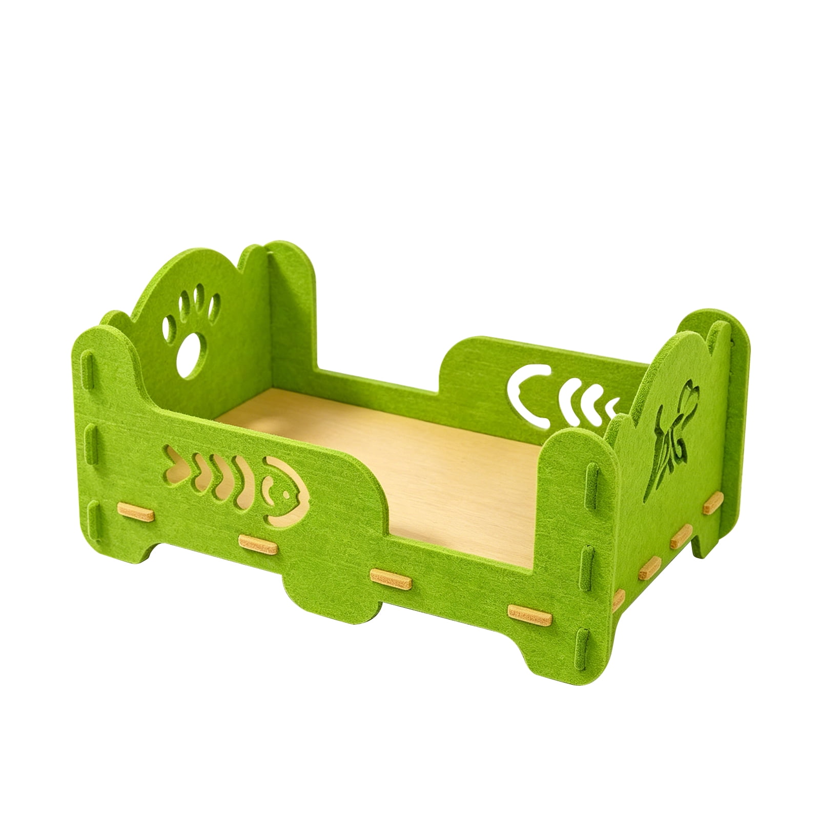 Felt Cat Bed, Portable Kitten Lounge House, Indoor Outdoor Pet Resting Bed, Furniture Protection Pet Supplies for Cats, Green 52x36x25cm