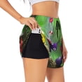 thumbnail image 3 of Lsque Pikmin Printed Women's Running Shorts with Liner Pockets,Elastic Quick Dry Workout Athletic Gym Yoga Shorts,Womens High Waist Shorts-XX-Large, 3 of 9