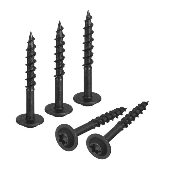 Uxcell #8 x 1-1/4" Round Washer Head Screws - 100pcs - Torx/Star Wood Screws, Black